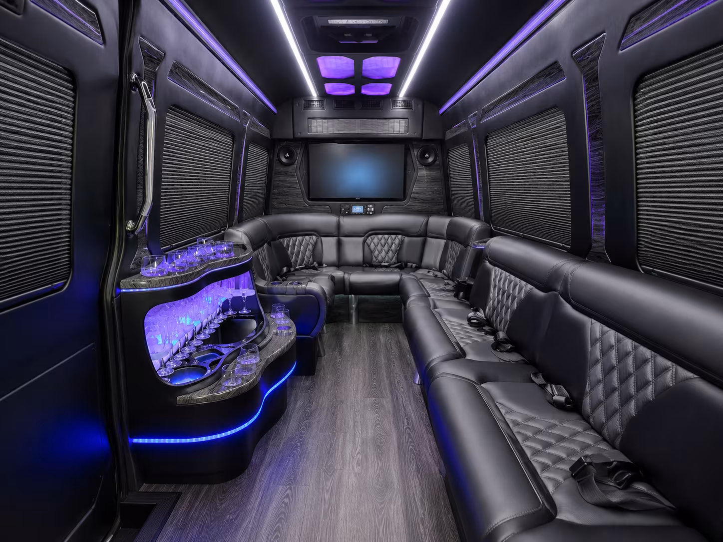 pueblo 30 passenger party bus inside